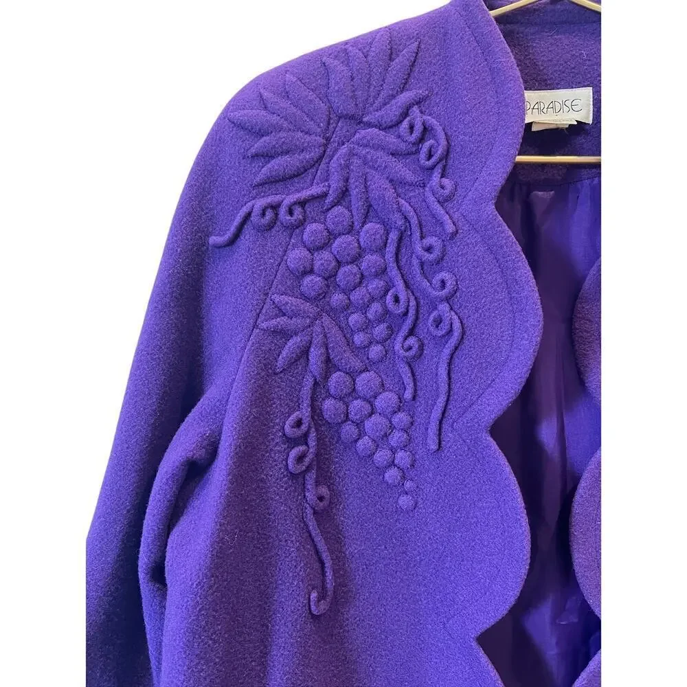 Vintage Purple Paradise Grape Scalloped jacket